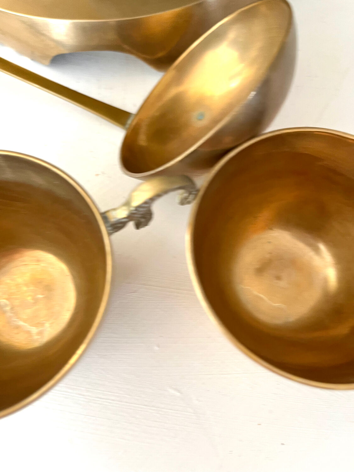 Brass Punch Bowl Set with 12 Cups, Ladle – French Vintage Mid-Century