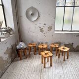 Set of 6 Olof Ottelin stools, Finland 1950.