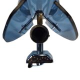 Blue wall sconces attributed to Fontana Arte, 1970.