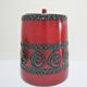 Enamelled ceramic pot with wood lid German design 70s