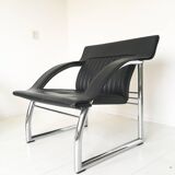 Sofa and Chair in black leather of Sede DS-127 of Gerd Lange 1980 s