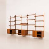 Poul Cadovius extra-large teak wall unit for Cado, 1960s.