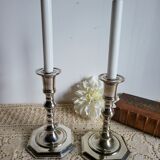Pair of silver-plated candlesticks
