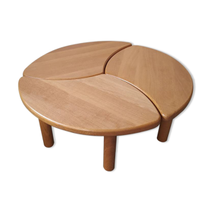table basse ronde tripartite