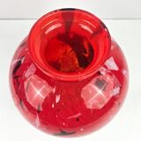 Vintage red glass ball vase