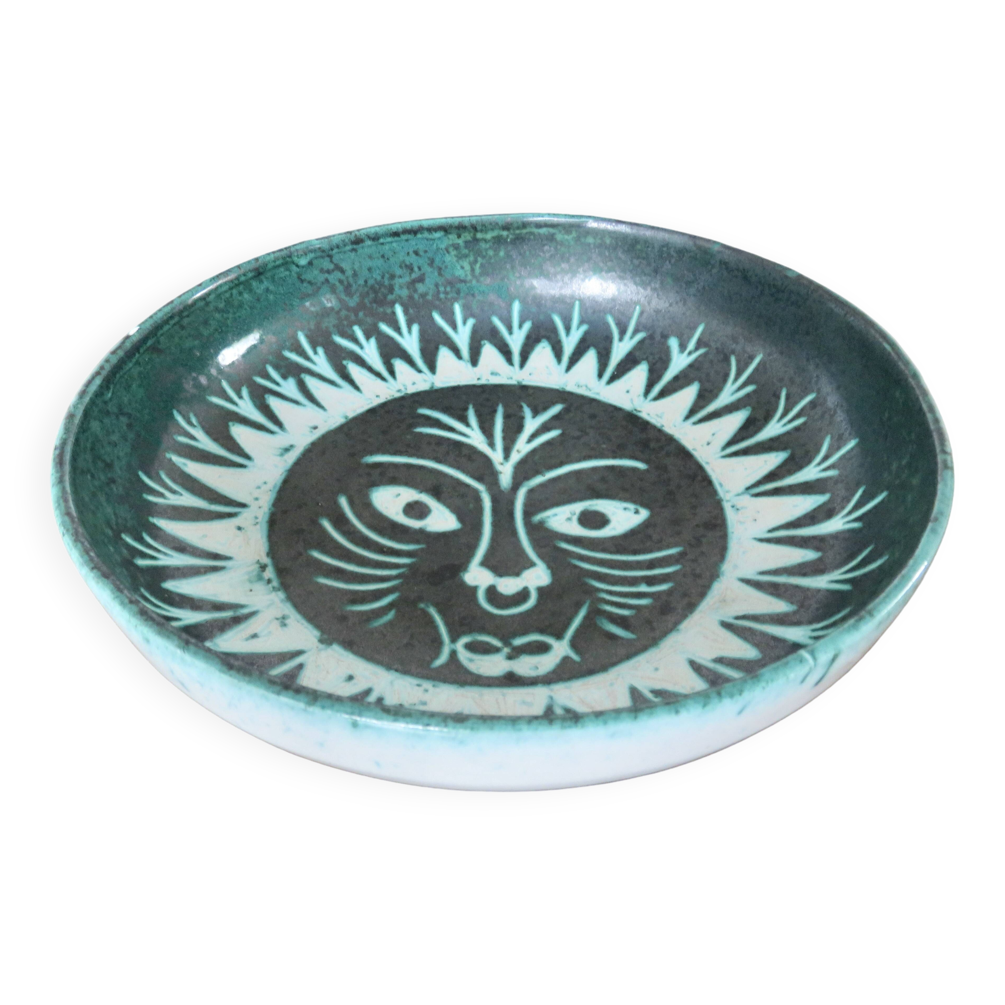 Ceramic zoomorphic decoration signed Charles Voltz, Vallauris, large empty pocket, 50s and 60s