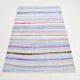 Tapis Kilim à rayures bleu clair 4x6, 117x177 cm