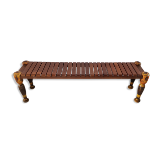 Bench with slats in teak