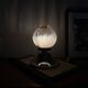 Vintage globe lamp in Murano glass by Mazzega and chrome metal.