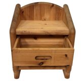 Vintage set of two pine wood bedside tables