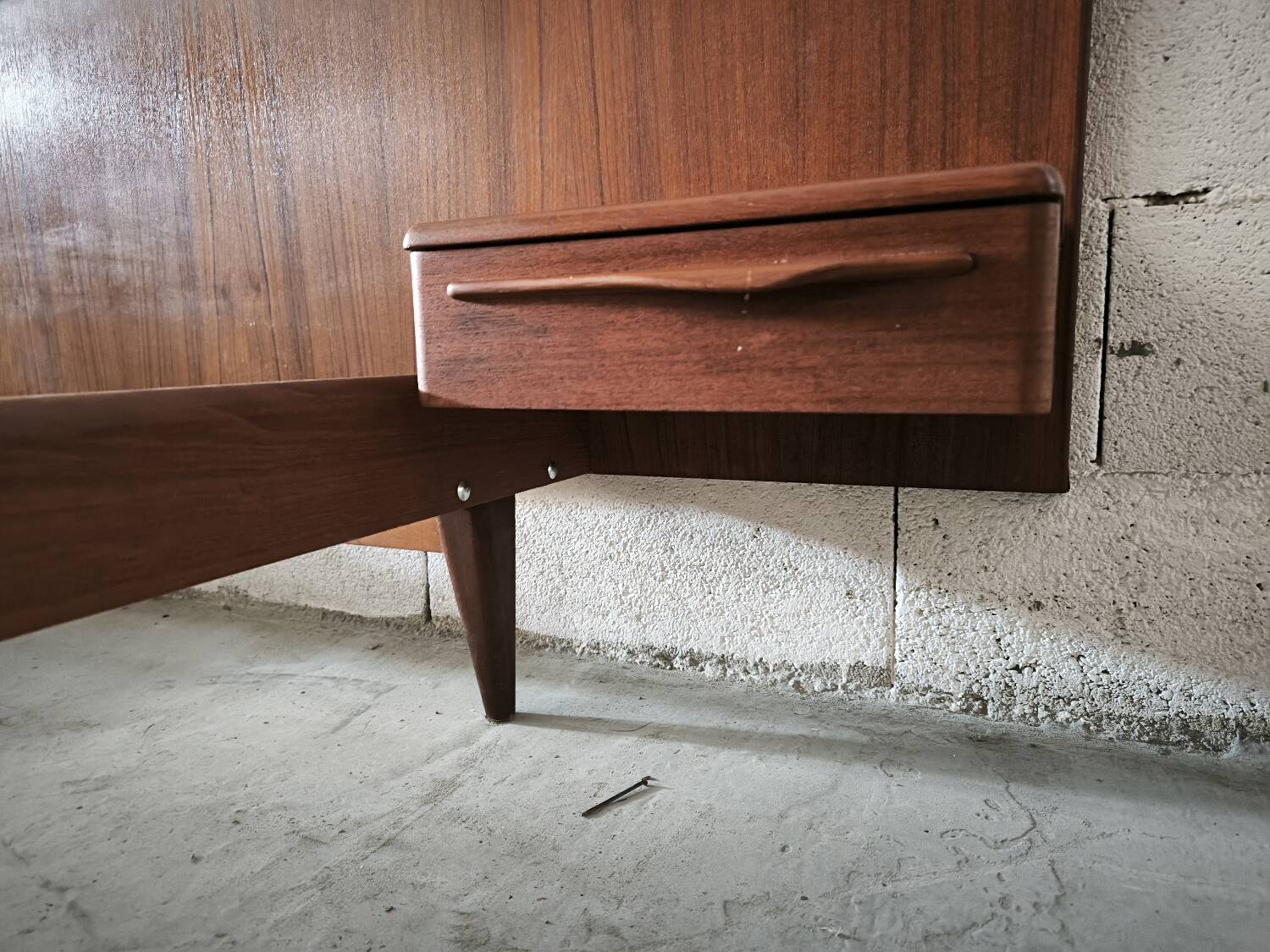 Vintage teak Scandinavian bed