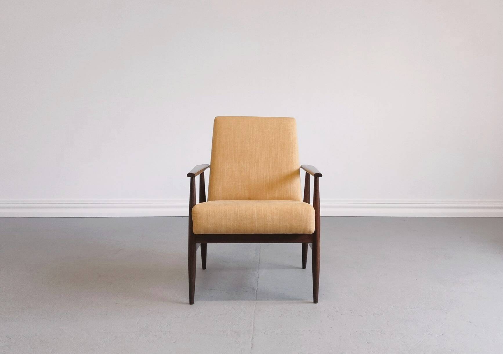 1960 Henryk Lis Mid Century Armchair in Yellow
