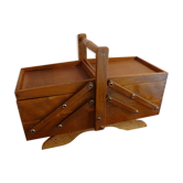 Sewing basket to lay vintage wood