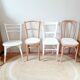 Set of 4 vintage wood and white chairs
