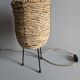 Fiber and metal tripod lamp