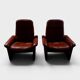 Pair of reclining lounge chairs DS 50 De Sede – Cognac Leather