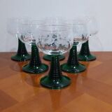Very Nice Set of 6 Decorated Wine Glasses with Alsace Grape Clusters Roemer