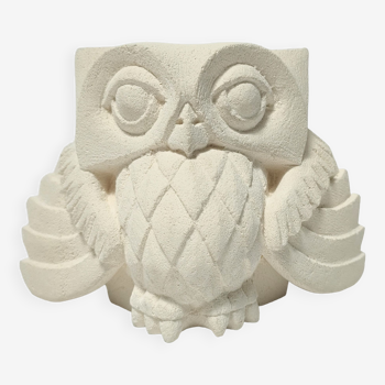 Owl stone carved design signed