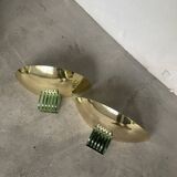 Pair of brass and art deco glass wall lights SCE