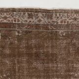 Mid-century handmade turkish area rug in brown and beige color 199x300 cm