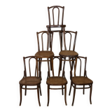 Series x6 bistro chairs n°56 Thonet