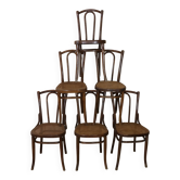 Series x6 bistro chairs n°56 Thonet