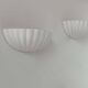 Pair of vintage shell wall lights, matte white, France 1970