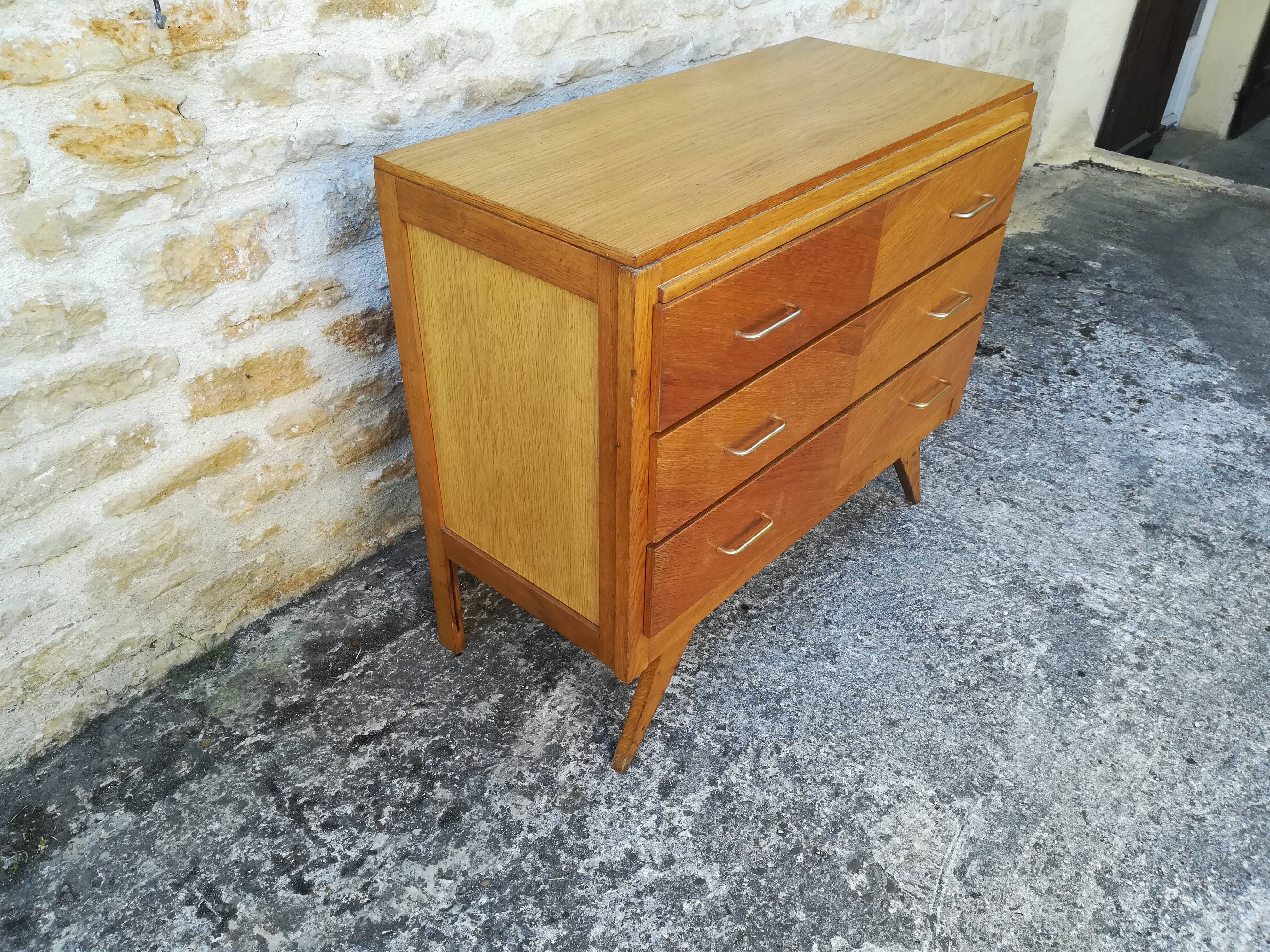 Compass feet chest of drawers