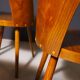 Fully renovated beech wood dining chairs, Czechoslovakia, set of 4