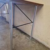 Etienne Fermigier (1932-1973) Aluminium table and black lacquered metal 1960