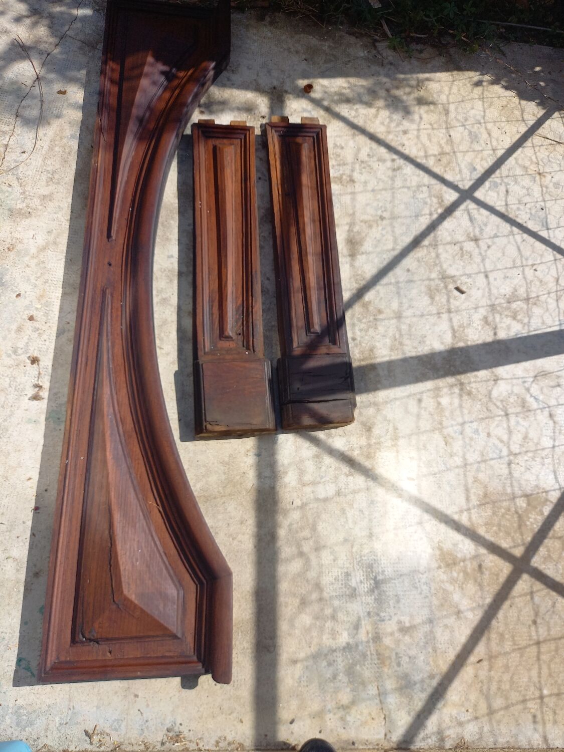 Old wooden fireplace facade