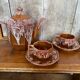 Antique gf art deco teapot flamed ceramic brown vintage