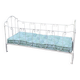 19th century wrought iron baby bed convertible into a bench + wool mattress