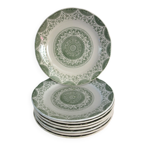 8 assiettes plates en - fine