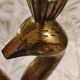 Golden candle holder art deco style peacock head