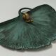 Vide poche escargot feuille ginkgo laiton patine vert de gris