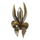 Brutalist wall lamp of a stylized flower attributed to Richard and Isabelle Faure
