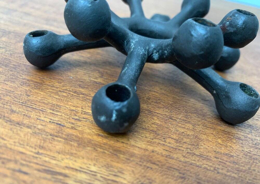 Brutalist Danish candle holder from the mid-century in cast iron by Jens H. Quistgaard.