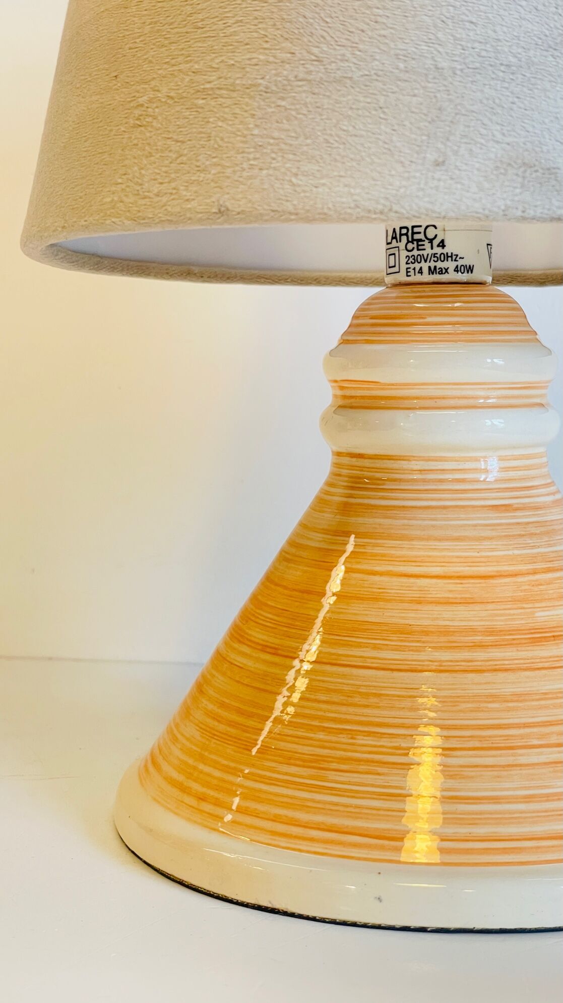 Geometric ceramic lamp by larec 80s