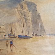 Marine watercolor painting by Gustave de Breanski (c.1856-1898)