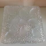 Structured/vintage glass square ceiling light 60s-70s