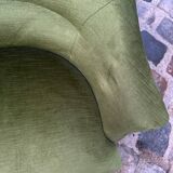 Fauteuil crapaud en velours vert