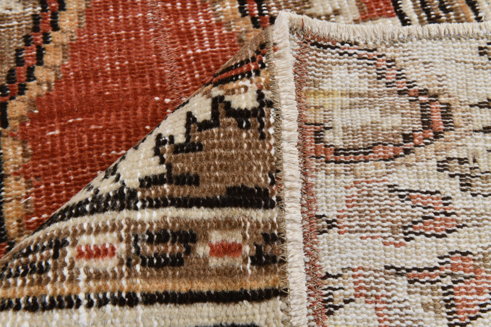 2x6 red & beige turkish runner rug 80x194cm