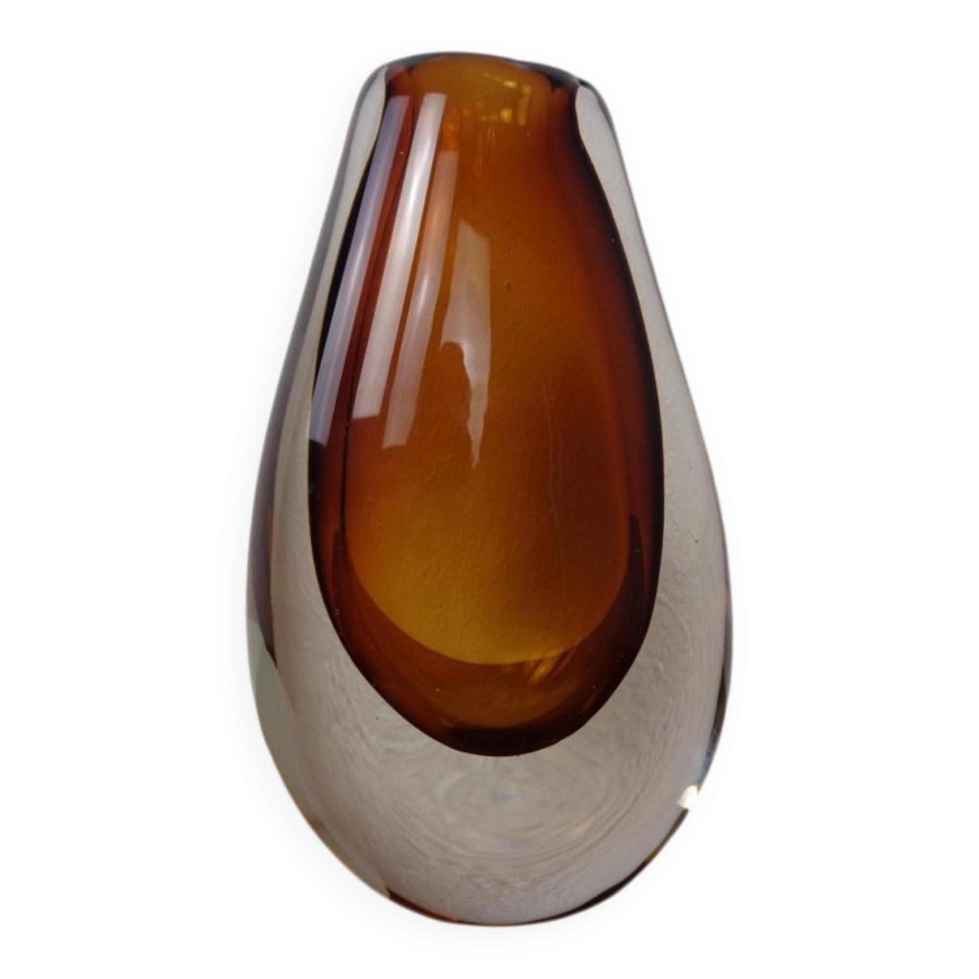 Finnish glass vase by Armando Jacobino for Oy Kumela, 1950s