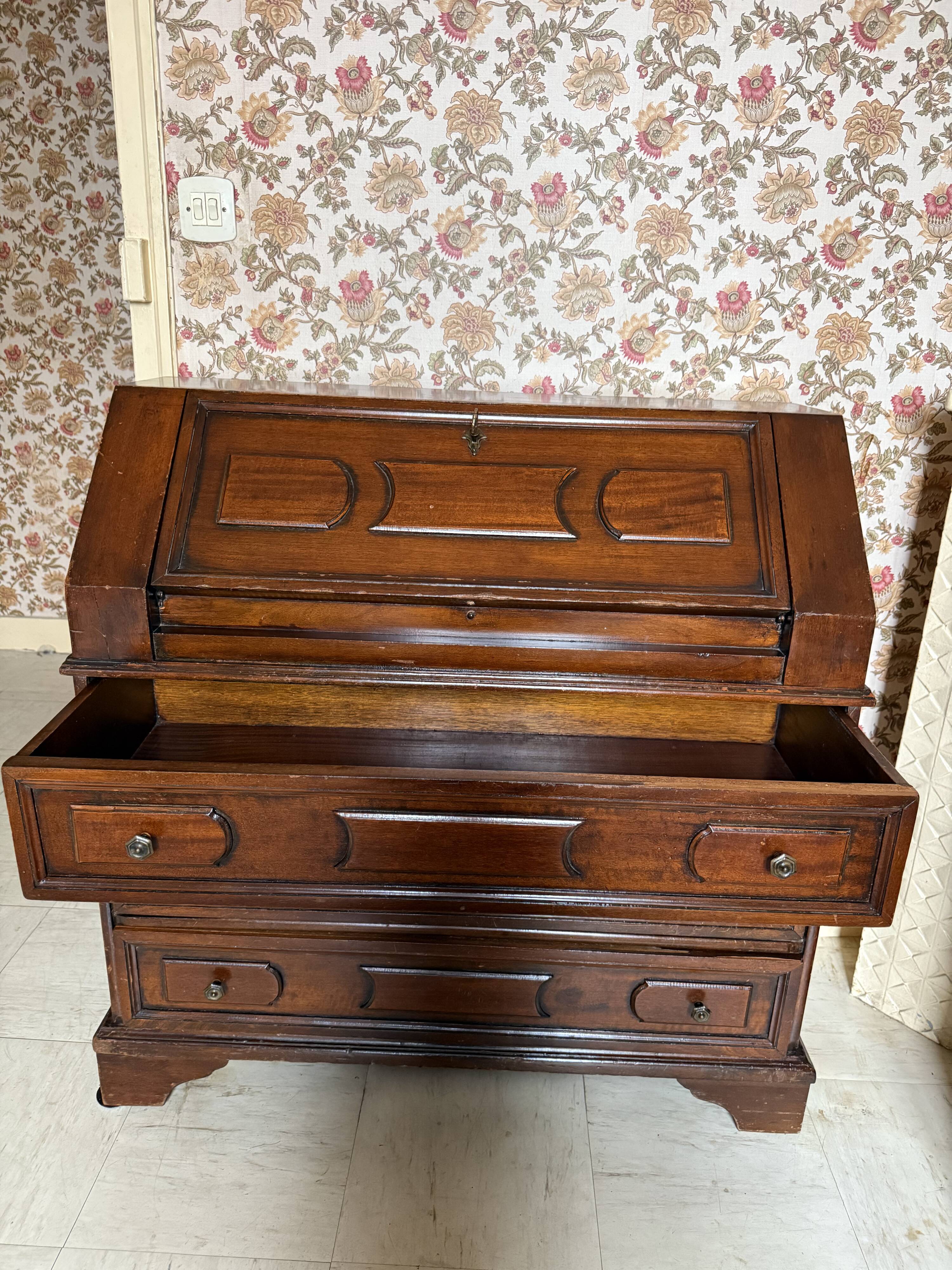 Vintage solid wood secretary desk