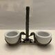Faience and pewter salt shaker