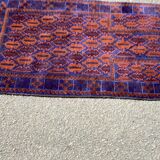 Persian wool rug in burgundy blue 130x85