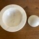 Space Age XXL ashtray in white marble, Italian design 1970.