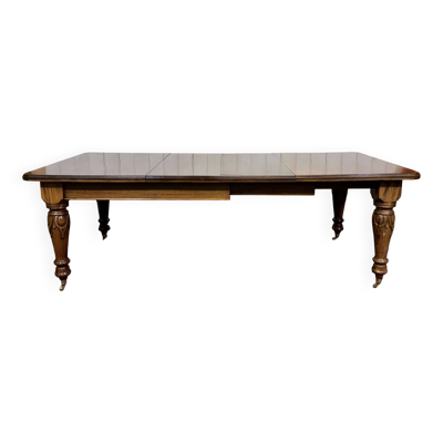 Table anglaise en acajou de style Victorien avec 3 allonges