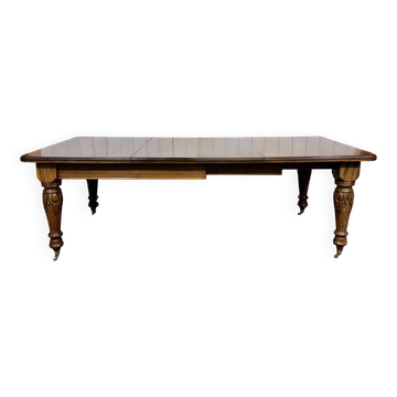 Table anglaise en acajou de style Victorien avec 3 allonges